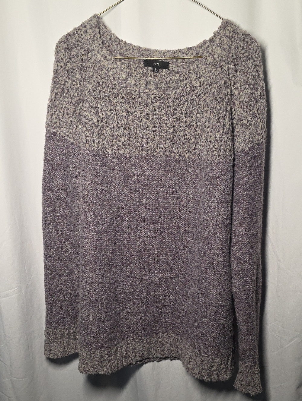 Fate Two-Tone Lavender Pullover Sweater